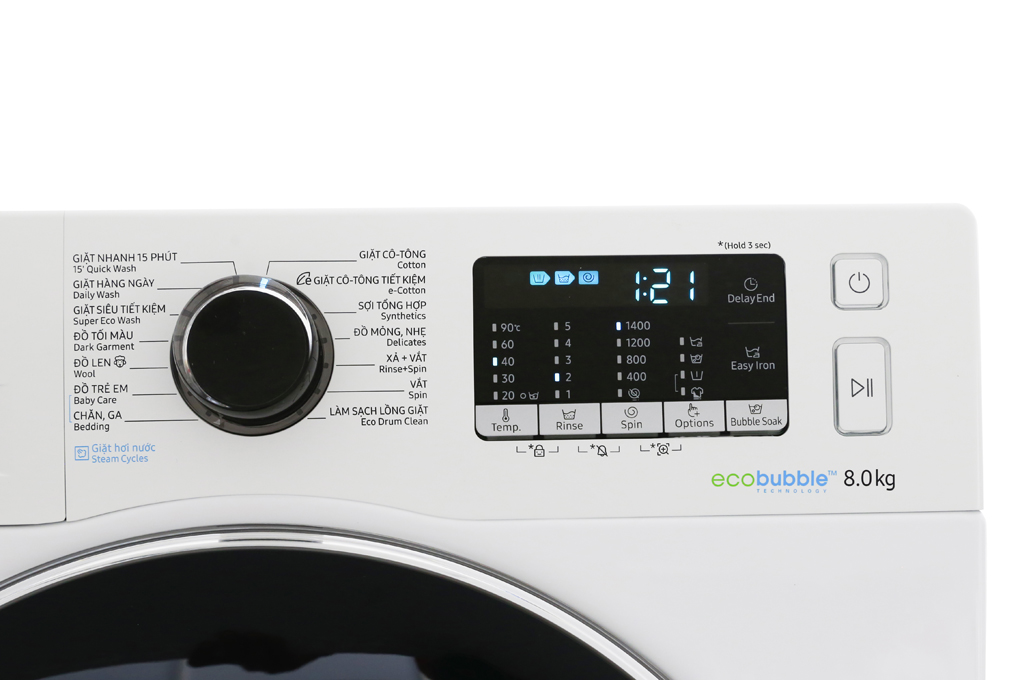 Máy giặt Samsung Inverter 8 kg WW80J54E0BW/SV Màu Trắng