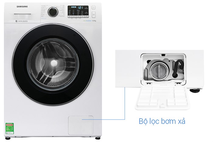 Máy giặt Samsung Inverter 8 kg WW80J54E0BW/SV Màu Trắng