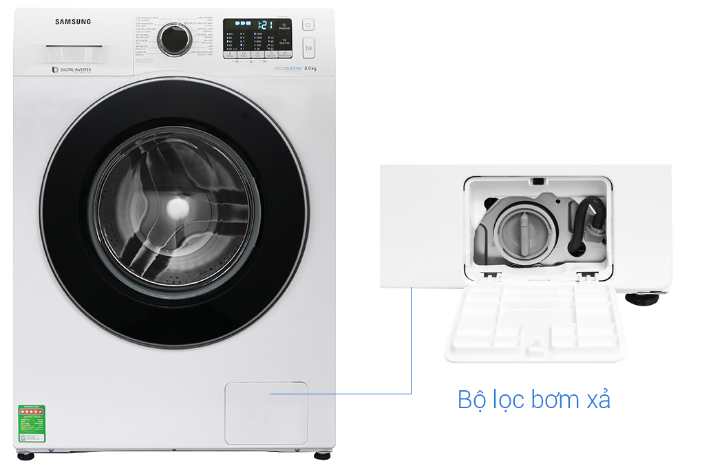 Máy giặt Samsung Inverter 8 kg WW80J54E0BW/SV Màu Trắng