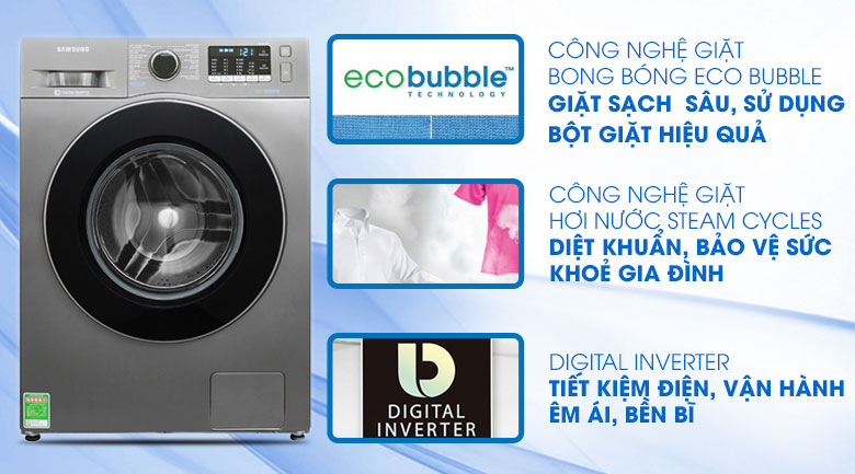 Máy giặt Samsung Inverter 8 kg WW80J54E0BX/SV