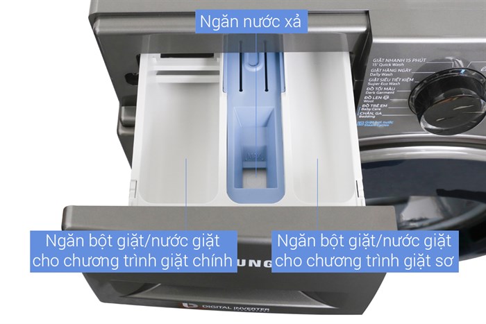 Máy giặt Samsung Inverter 8 kg WW80J54E0BX/SV Màu Inox
