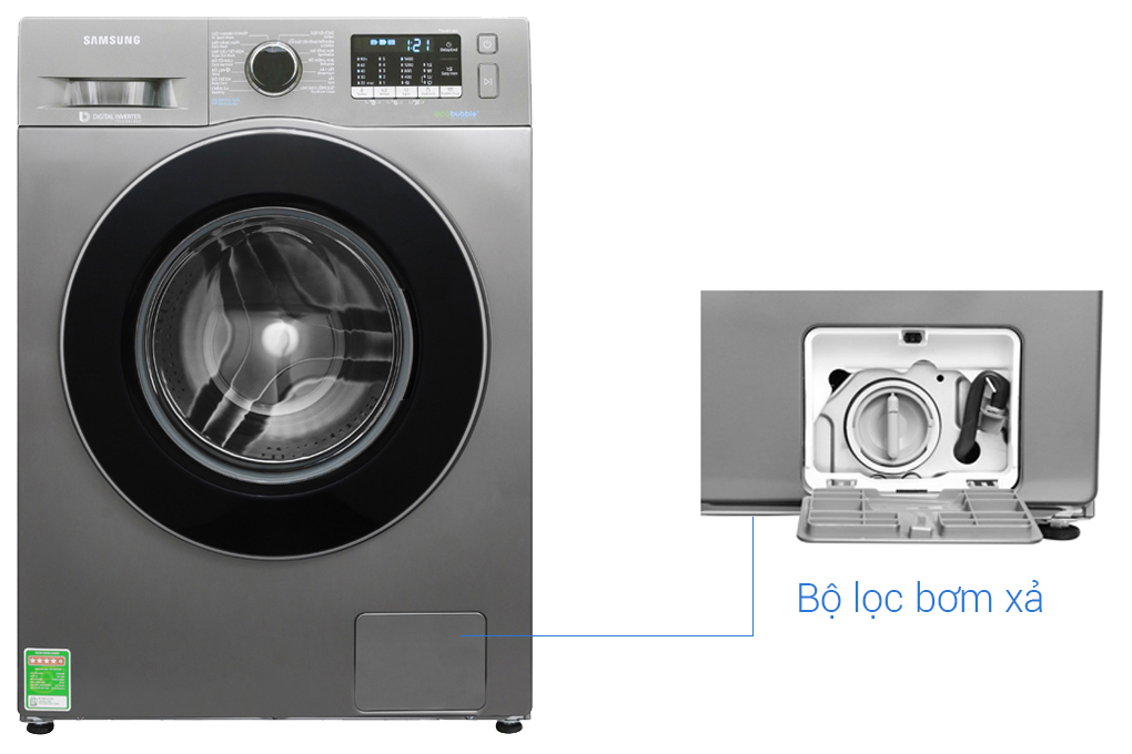 Máy giặt Samsung Inverter 8 kg WW80J54E0BX/SV Màu Inox