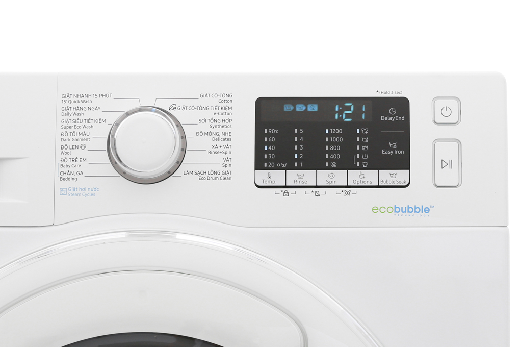 Máy giặt Samsung AddWash Inverter 8 kg WW80K52E0WW/SV Màu Trắng