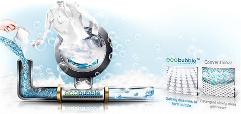 Công nghệ giặt bong bóng Eco Bubble trên Máy giặt Samsung AddWash Inverter 8.5 kg WW85K54E0UX/SV