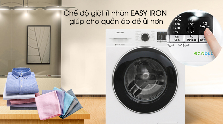 Chế độ Easy iron - Máy giặt Samsung Inverter 9 kg WW90J54E0BW/SV