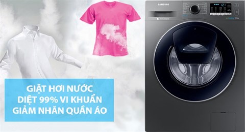 Giặt hơi nước - Máy giặt Samsung Addwash Inverter 9 kg WW90K54E0UX/SV