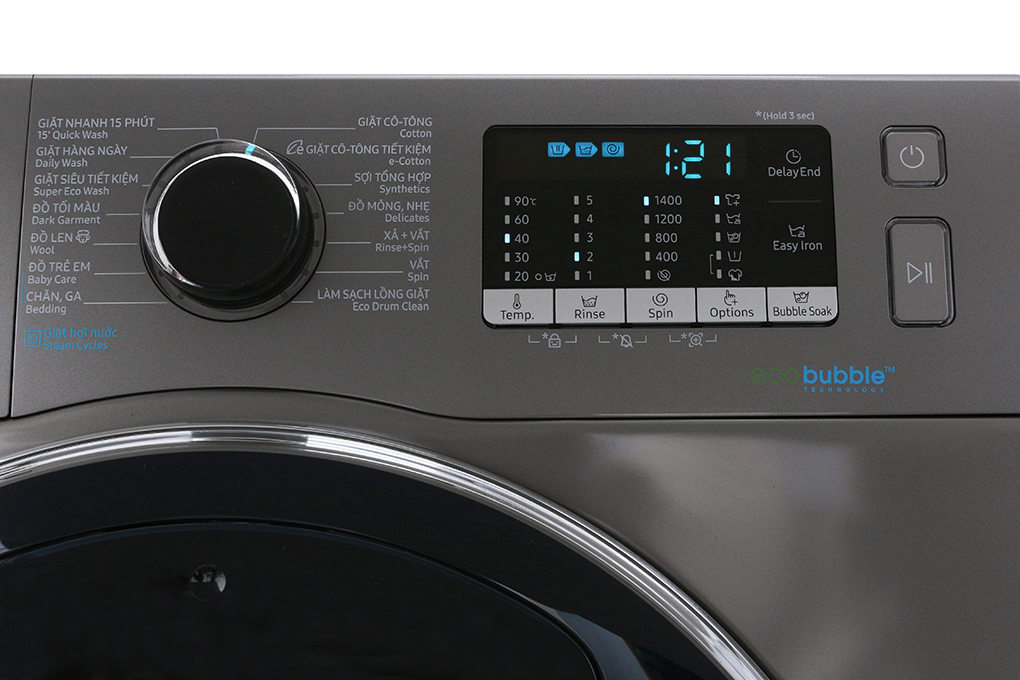 Máy giặt Samsung Addwash Inverter 9 kg WW90K54E0UX/SV Màu Đen
