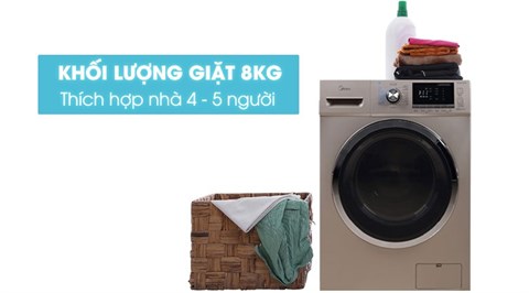 Thiết kế sang trọng, hiện đại - Máy giặt Midea 8 kg MFC80-1401