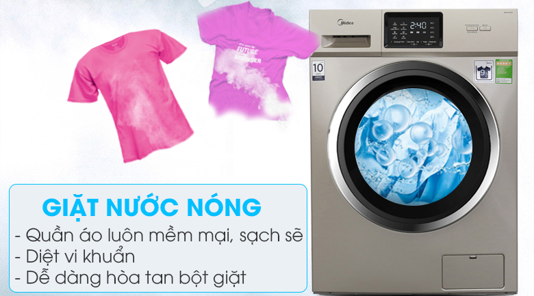 Giặt nước nóng - Máy giặt Midea Inverter 9.5 kg MFC95-1401IN