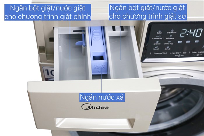 Máy giặt Midea Inverter 9.5 kg MFC95-1401IN Màu Vàng đồng