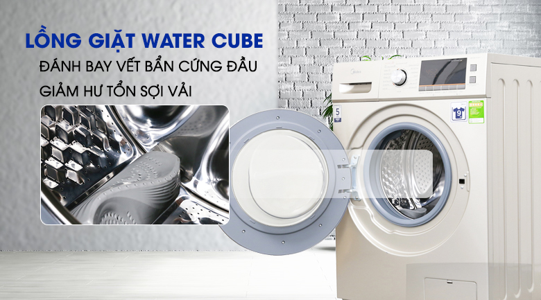 Lồng giặt Water Cube - Máy giặt sấy Midea 9 kg MFC90-D1401