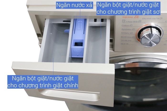 Máy giặt sấy Midea 9 kg MFC90-D1401 Màu Vàng đồng