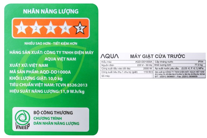 Máy giặt Aqua Inverter 10 kg AQD-DD1000A (N2)