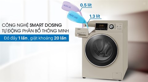 Tự động phân bổ nước giặt và nước xả vải thông minh - Máy giặt Aqua Inverter 10 kg AQD-DD1000A (N2)