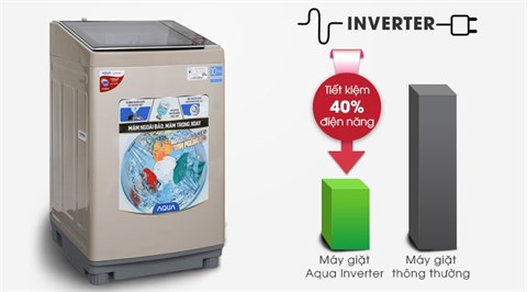 Inverter - Máy giặt Aqua Inverter 10,5 Kg AQW-DW105AT N