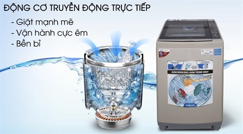 Động cơ truyền động trực tiếp - Máy giặt Aqua Inverter 10,5 Kg AQW-DW105AT N