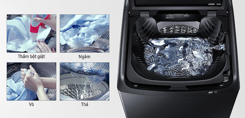 Khay giặt Activ Dualwash - Máy giặt Samsung Inverter 16 kg WA16N6780CV/SV