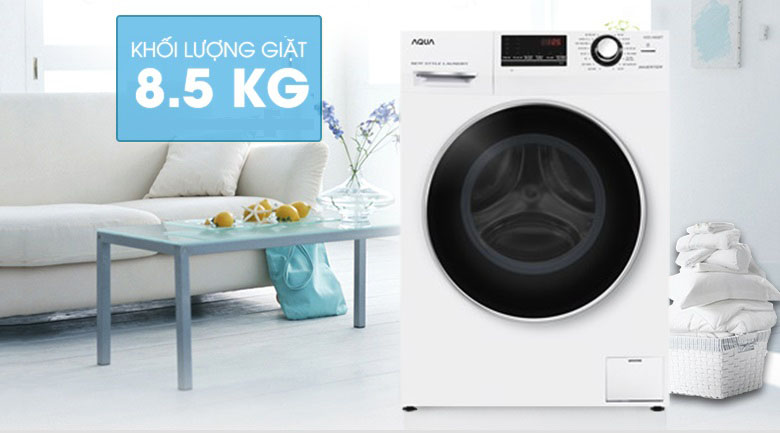 Khối lượng giặt 8.5 kg - Máy giặt Aqua Inverter 8.5 kg AQD-A852ZT (W)