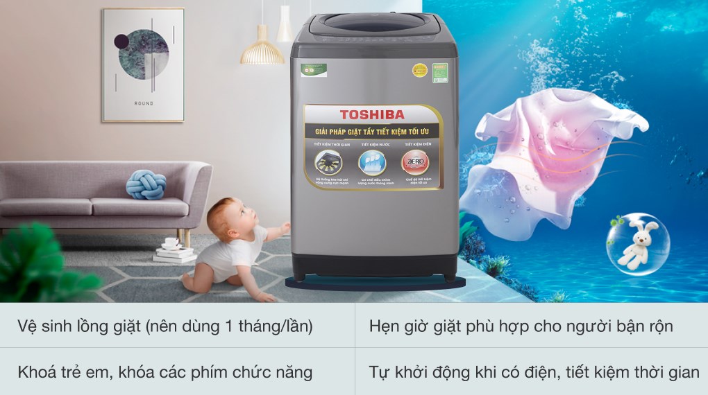 Máy giặt Toshiba 9 Kg AW-H1000GV SB