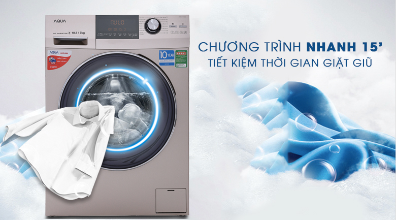 Máy giặt sấy Aqua Inverter 10.5Kg AQD-DH1050C N