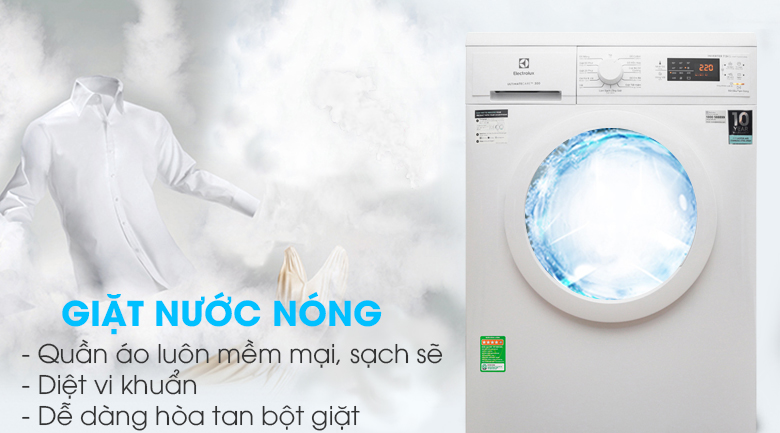 TÃ­nh nÄng giáº·t nÆ°á»c nÃ³ng - MÃ¡y giáº·t Electrolux Inverter 7.5 Kg EWF7525DGWA