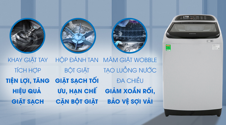 Máy giặt Samsung Inverter 10.5 kg WA10J5750SG/SV