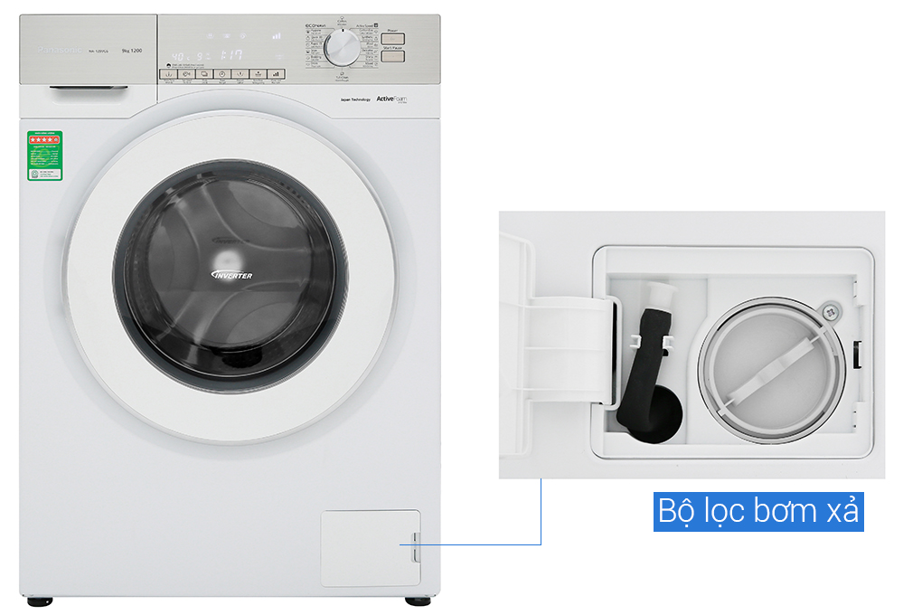 Máy giặt Panasonic Inverter 9 Kg NA-129VG6WV2 Màu Trắng