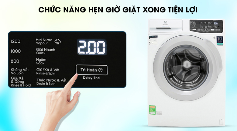 Máy giặt Electrolux Inverter 8 kg EWF8025CQWA - 19