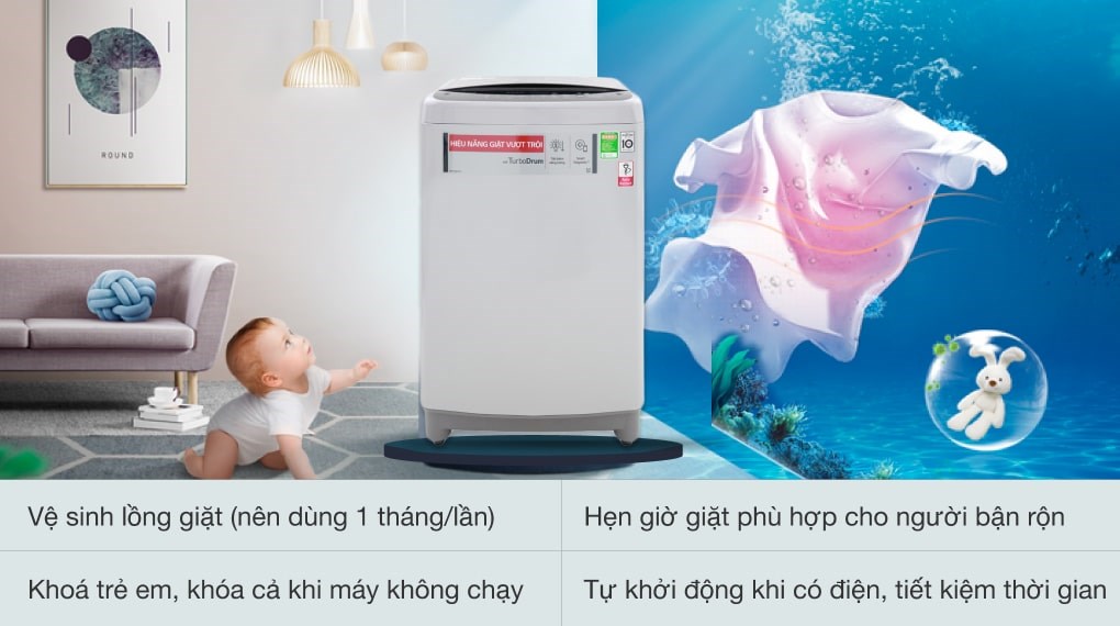 Máy giặt LG Inverter 9 Kg T2309VS2M