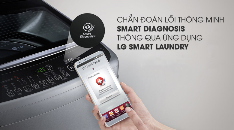 Chẩn đoán thông minh bằng điện thoại - Máy giặt LG Inverter 9 Kg T2309VS2M