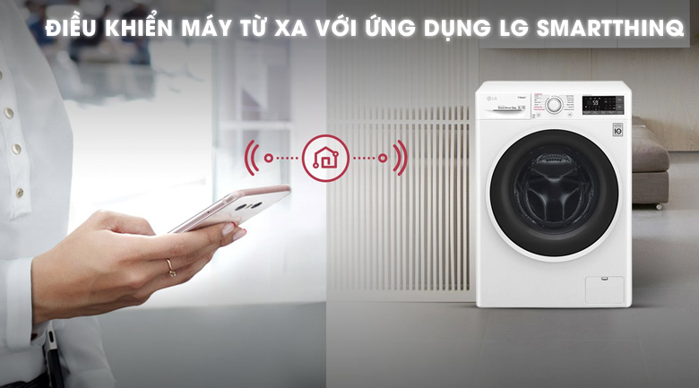 Điều khiển bằng điện thoại - Máy giặt LG Inverter 9 kg FC1409S3W1