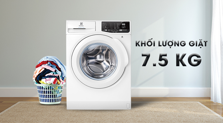 Khối lượng giặt 7.5 kg - Máy giặt Electrolux Inverter 7.5 Kg EWF7525DQWA
