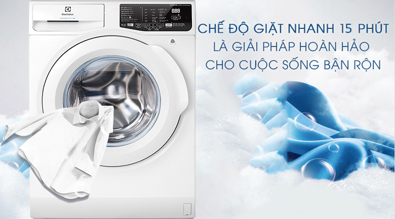 Giặt nhanh 15 phút - Máy giặt Electrolux Inverter 7.5 Kg EWF7525DQWA