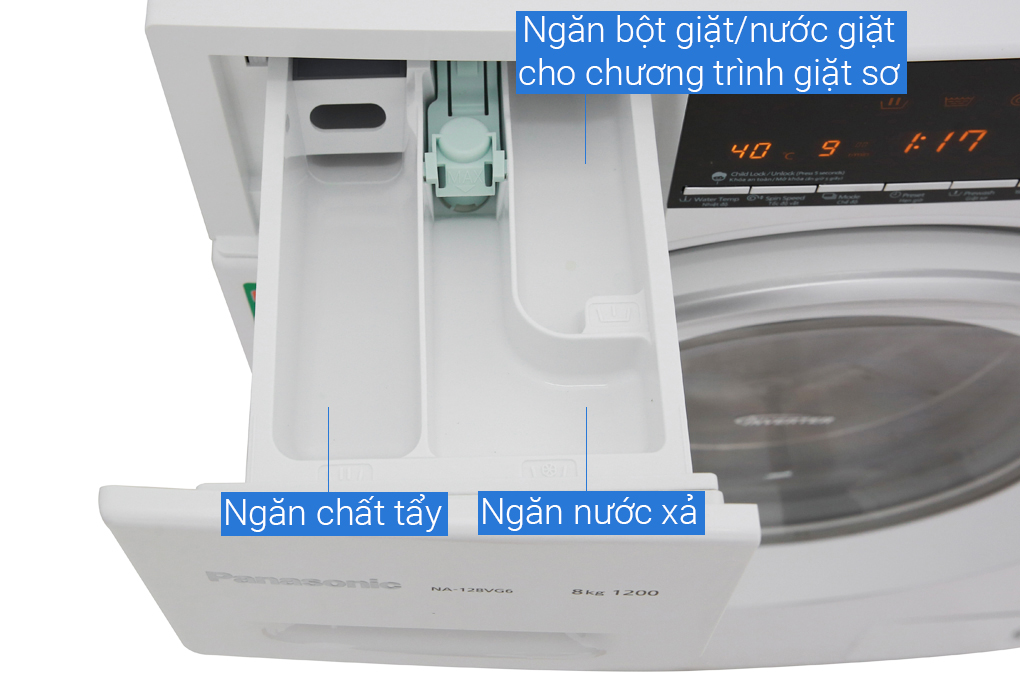 Máy giặt Panasonic Inverter 8 Kg NA-128VG6WV2