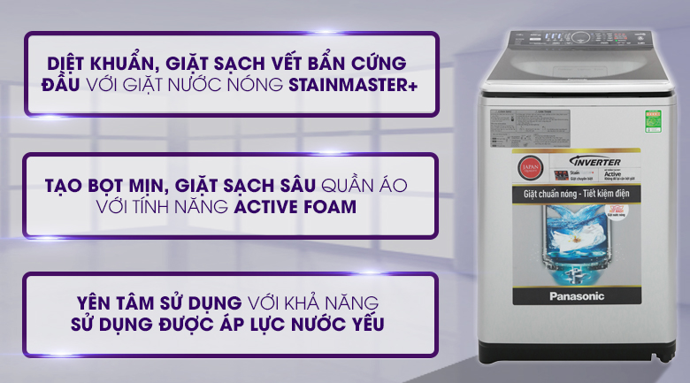 Máy giặt Panasonic Inverter 14 Kg NA-FS14V7SRV