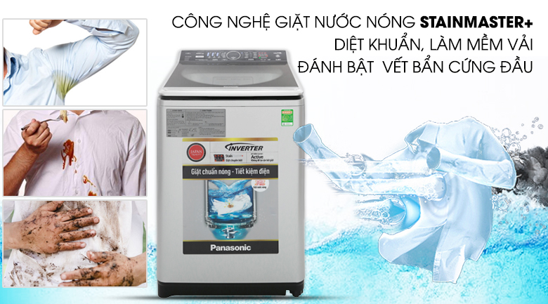 Giặt nước nóng - Máy giặt Panasonic Inverter 14 Kg NA-FS14V7SRV