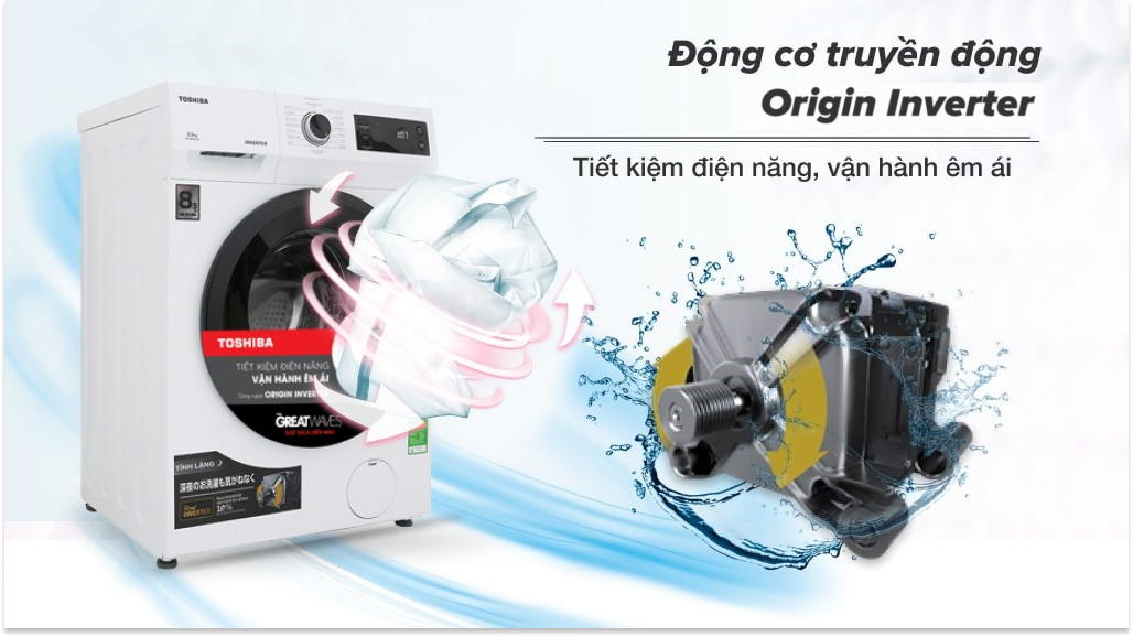 Máy giặt Toshiba Inverter 8.5 Kg TW-BH95S2V WK - Công nghệ Inverter
