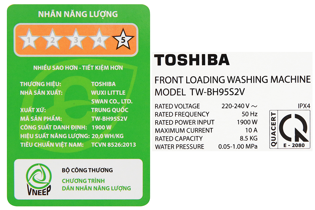 Mua máy giặt Toshiba Inverter 8.5 Kg TW-BH95S2V WK