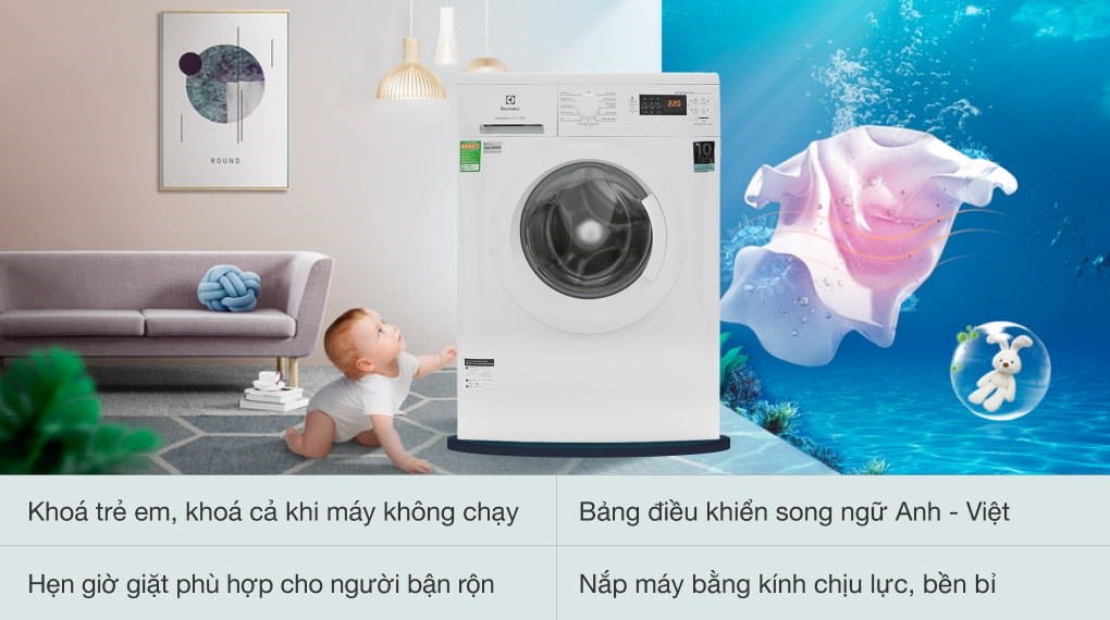 Máy giặt Electrolux Inverter 8 Kg EWF8025DGWA