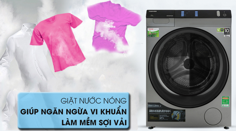 Máy giặt sấy Toshiba Inverter 8 Kg TWD-BH90W4V (SK)