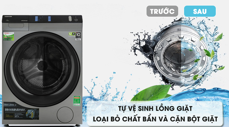 Máy giặt sấy Toshiba Inverter 8 Kg TWD-BH90W4V (SK)