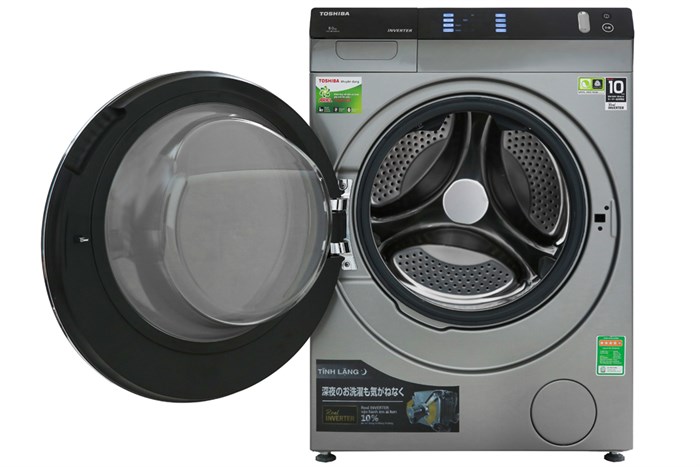 Máy giặt sấy Toshiba Inverter 8 Kg TWD-BH90W4V (SK) Màu Đen - Xám