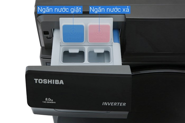 Máy giặt sấy Toshiba Inverter 8 Kg TWD-BH90W4V (SK) Màu Đen - Xám
