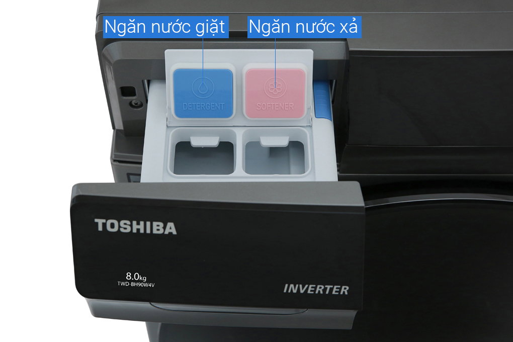 Máy giặt sấy Toshiba Inverter 8 Kg TWD-BH90W4V (SK) Màu Đen - Xám