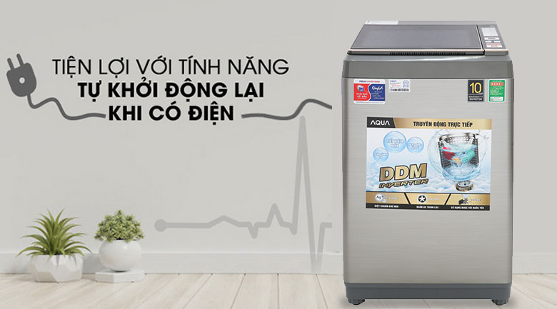 Máy giặt Aqua Inverter 9 Kg AQW-DK90CT S - 10