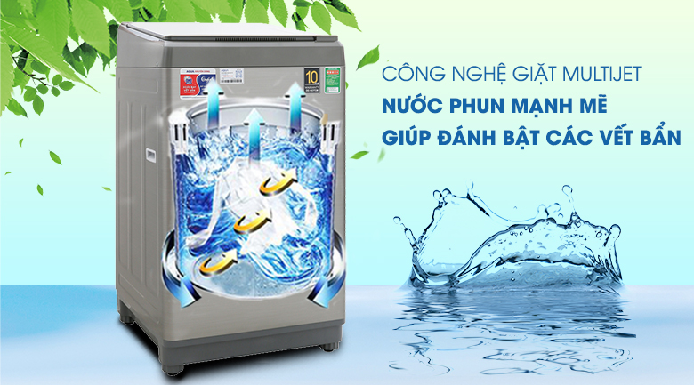 Công nghệ MultiJet - Máy giặt Aqua Inverter 9 Kg AQW-DK90CT S