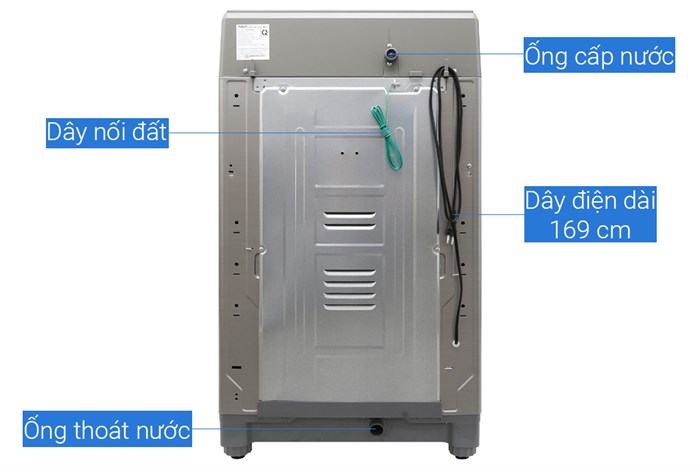Máy giặt Aqua Inverter 9 Kg AQW-DK90CT S Màu Xám
