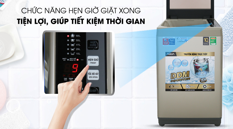 Máy giặt Aqua Inverter 9 Kg AQW-DW90CT N