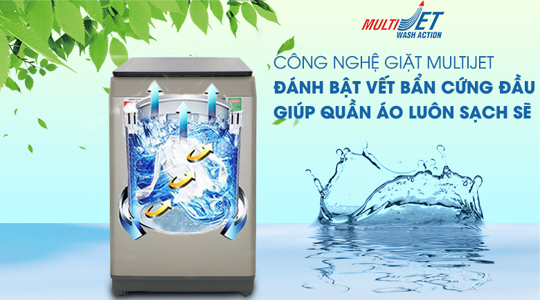 Công nghệ MultiJet - Máy giặt Aqua Inverter 9 Kg AQW-DW90CT N
