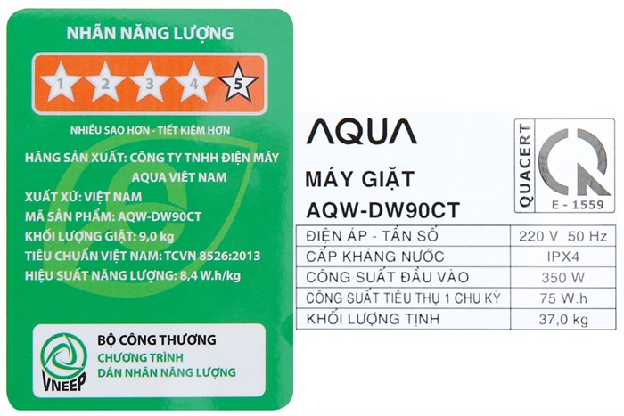 Máy giặt Aqua Inverter 9 Kg AQW-DW90CT N